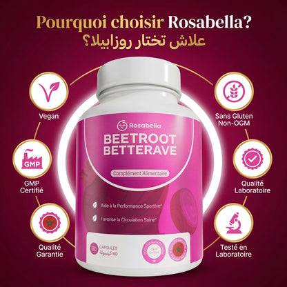 Rosabella Beetroot- Capsules pour soutenir la circulation et la vitalité